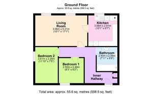 2 bedroom flat to rent - floorplan