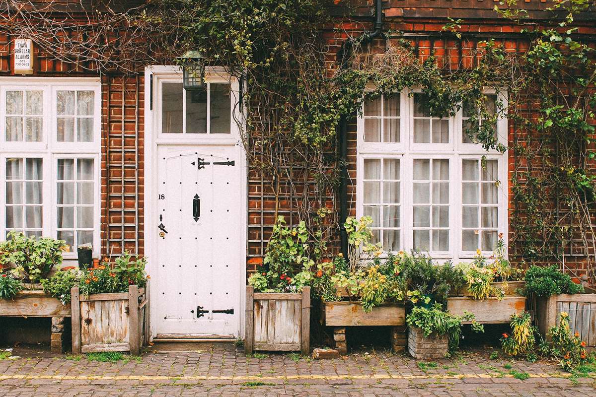 House entrance showing door and window