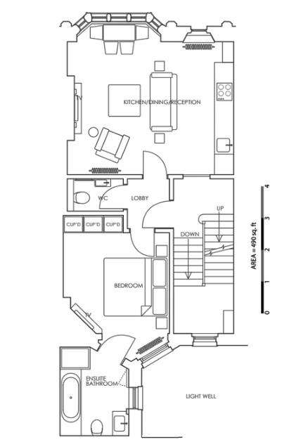 1 bedroom flat to rent - floorplan