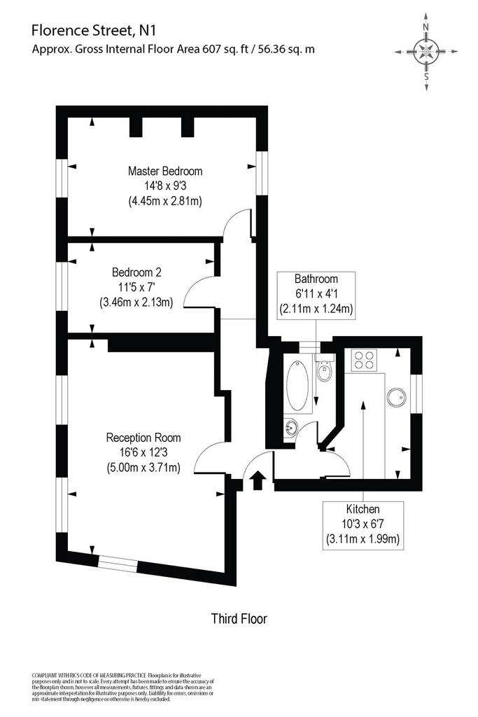 2 bedroom flat to rent - floorplan