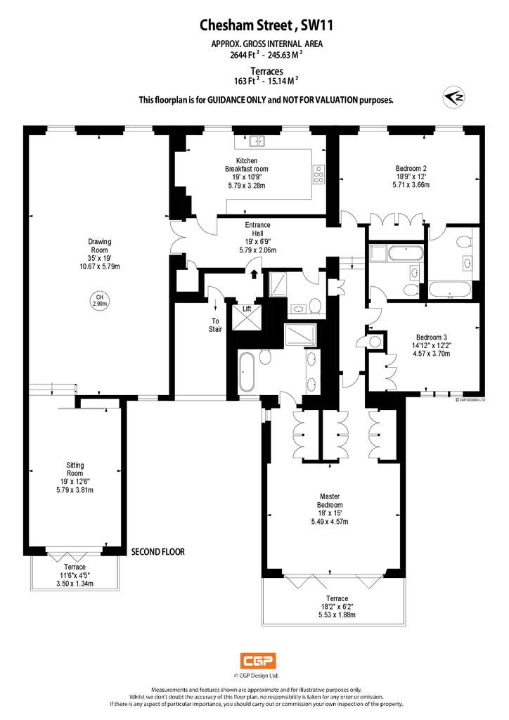 3 bedroom flat for sale - floorplan