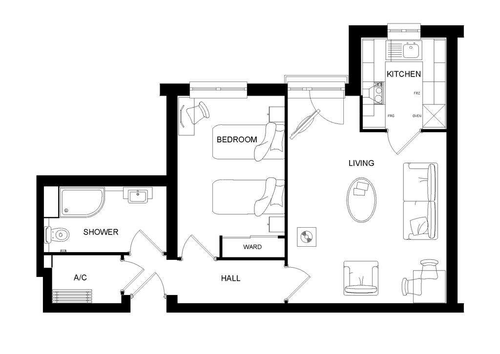 3 bedroom retirement property for sale - floorplan