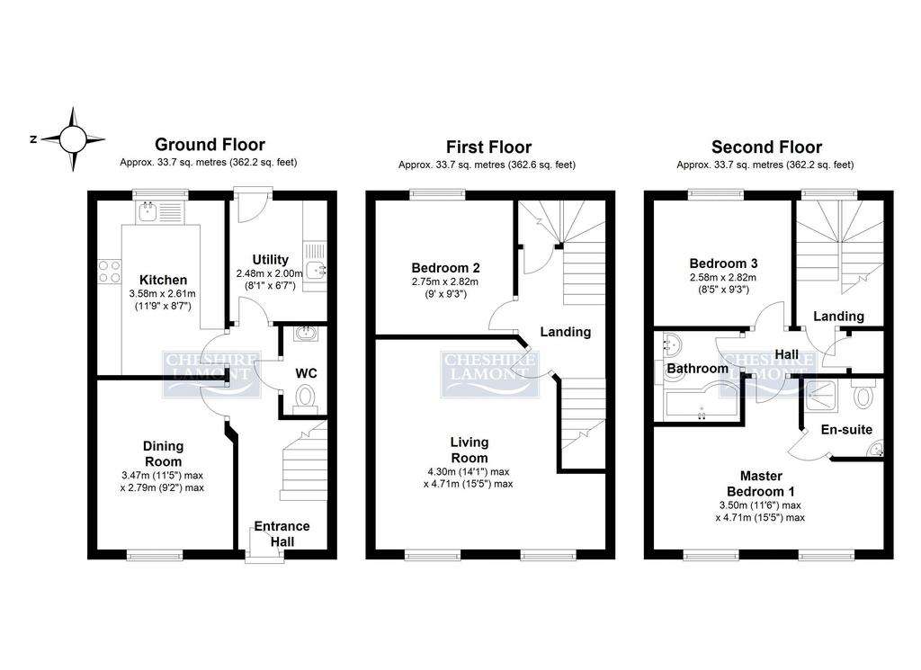 3 bedroom town house for sale - floorplan