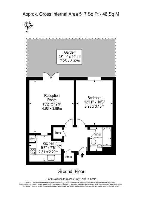 1 bedroom flat to rent - floorplan