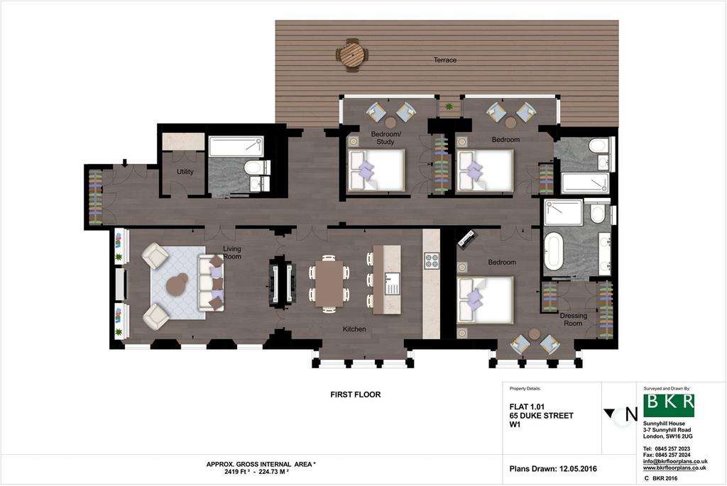 3 bedroom flat to rent - floorplan