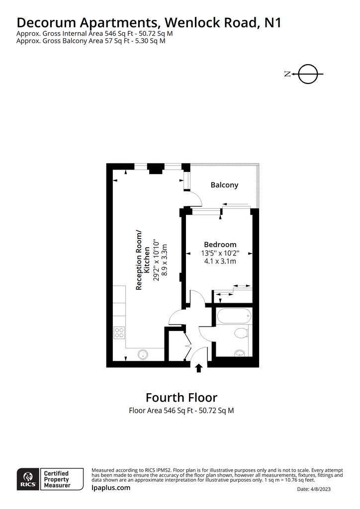 1 bedroom flat to rent - floorplan