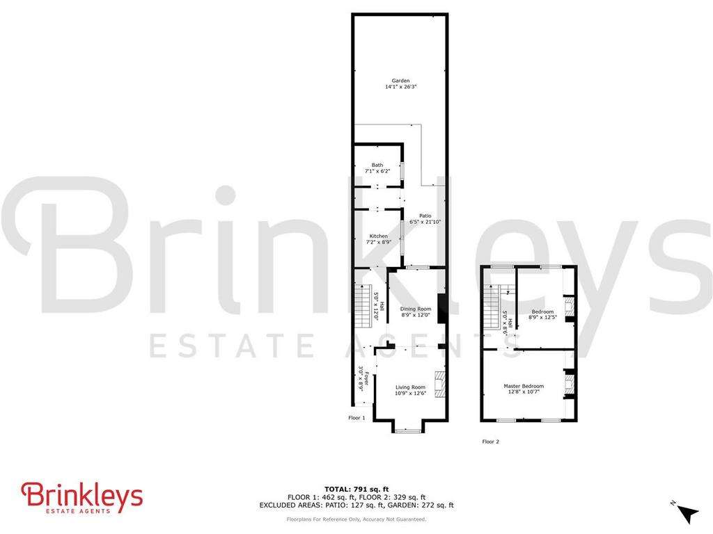 2 bedroom terraced house to rent - floorplan