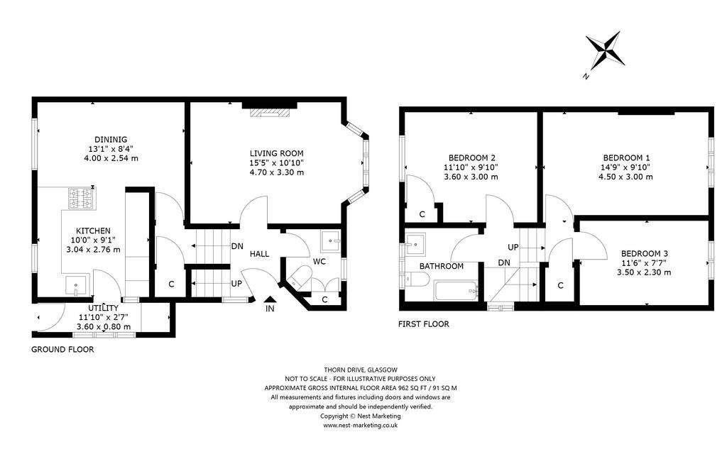 3 bedroom semi-detached house to rent - floorplan