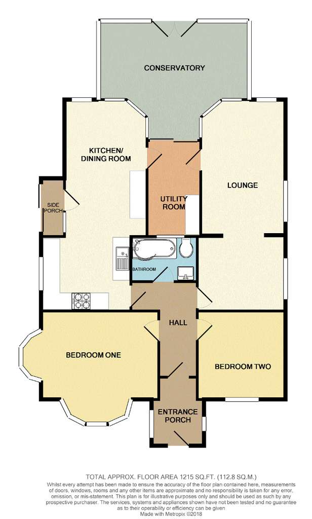 2 bedroom bungalow for sale - floorplan