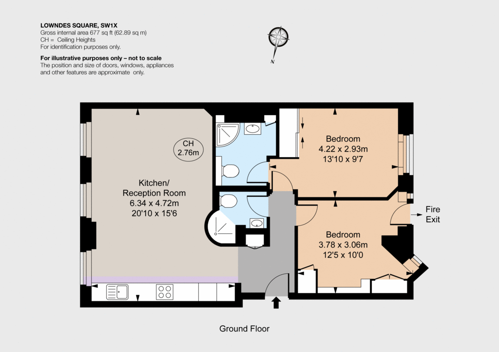 2 bedroom flat to rent - floorplan