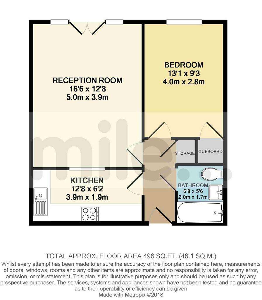 1 bedroom flat to rent - floorplan