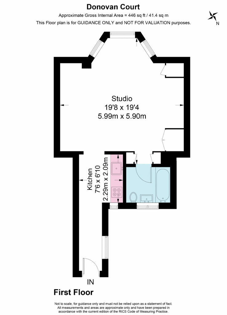 Studio flat to rent - floorplan