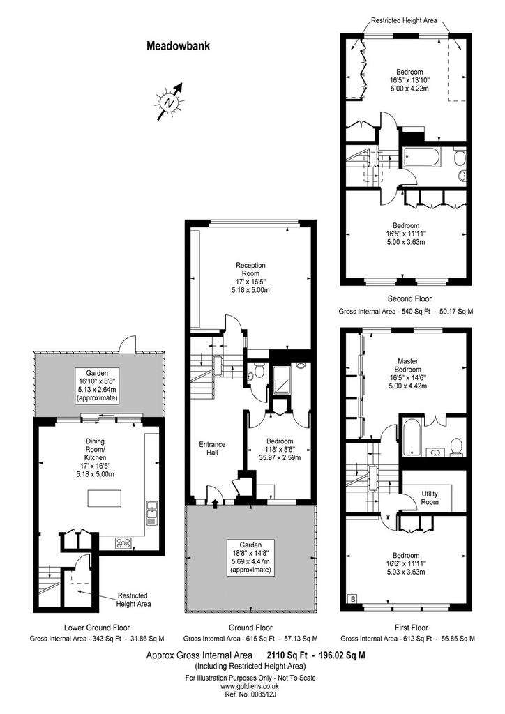 5 bedroom terraced house to rent - floorplan