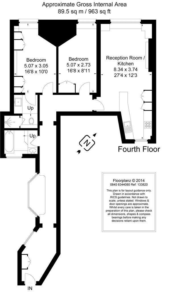 2 bedroom flat to rent - floorplan