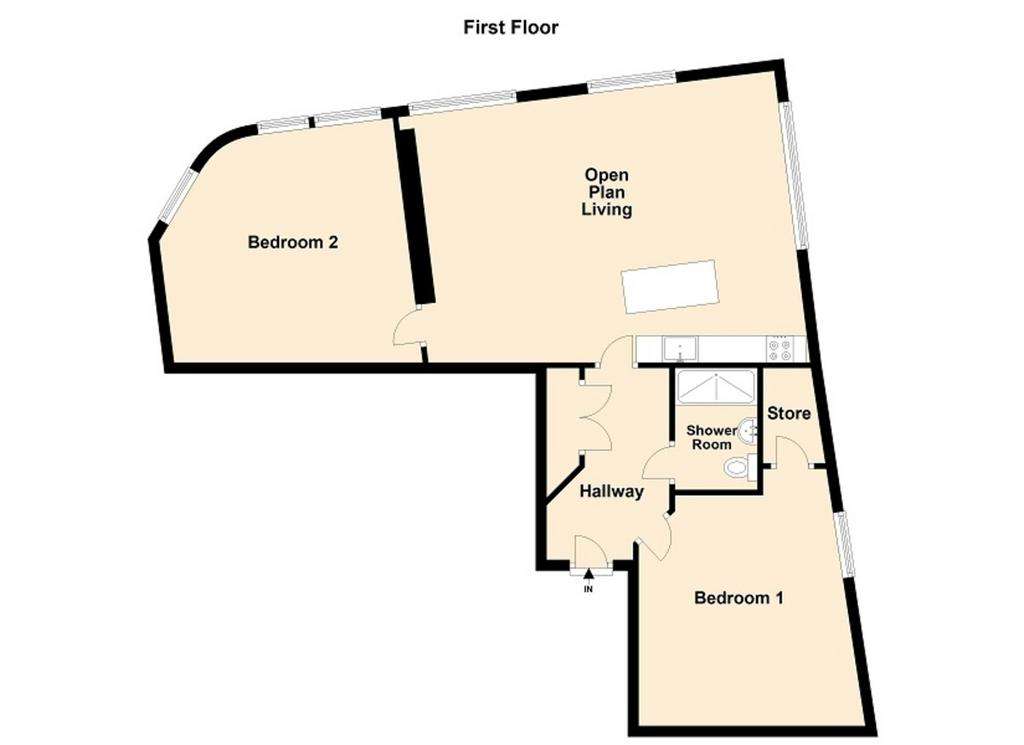 2 bedroom flat to rent - floorplan