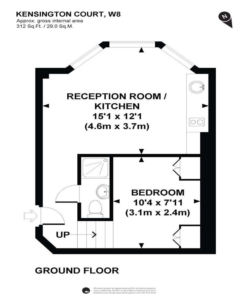 1 bedroom flat to rent - floorplan