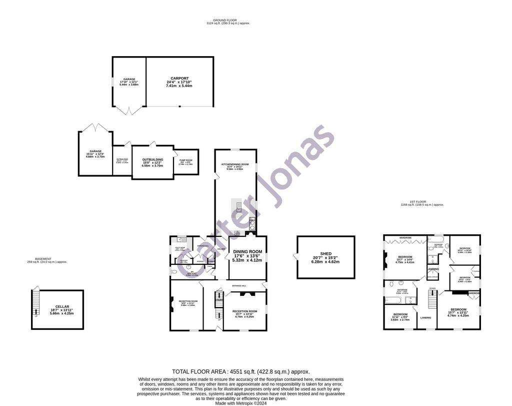 5 bedroom detached house to rent - floorplan