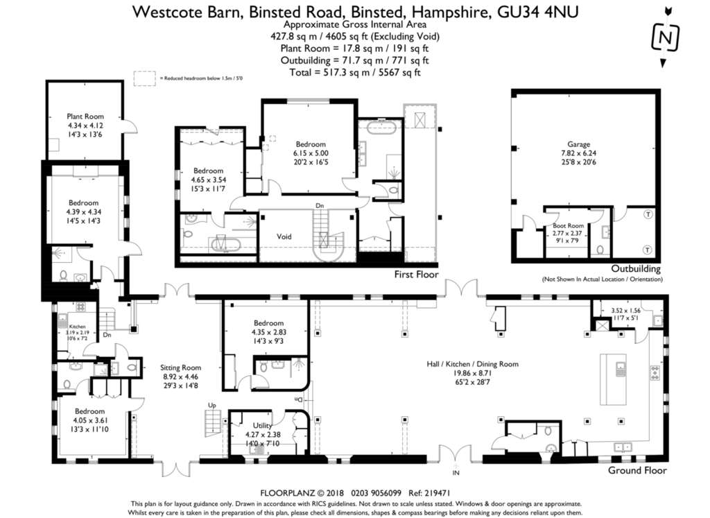 5 bedroom barn conversion to rent - floorplan