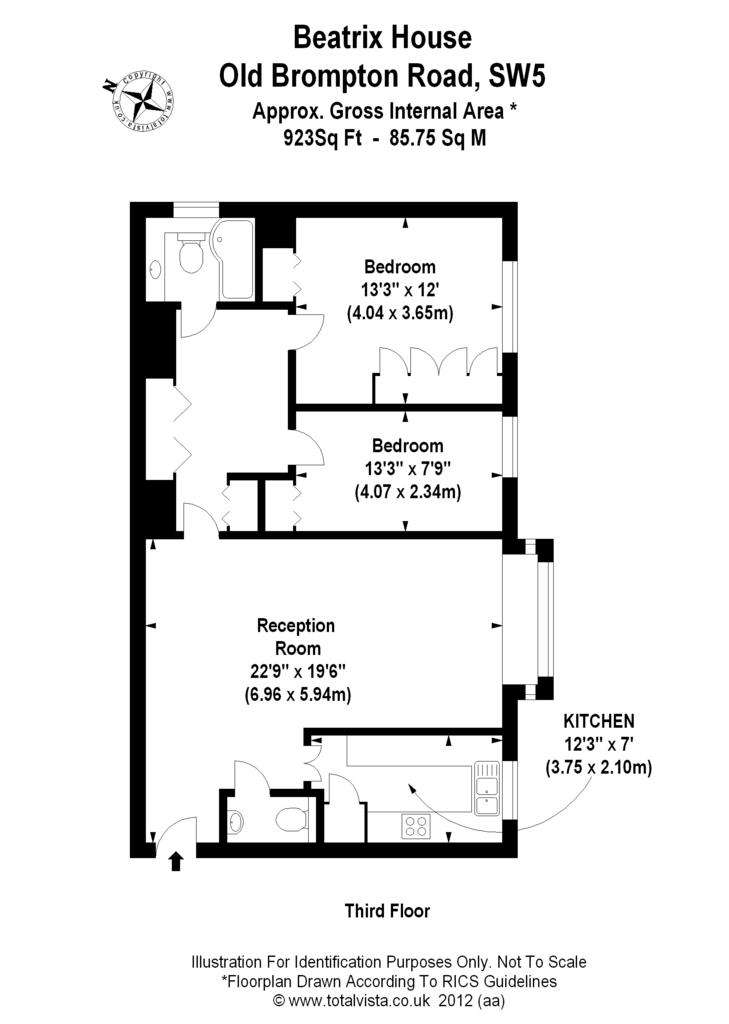 2 bedroom flat to rent - floorplan