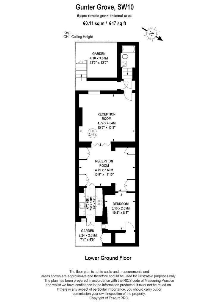 1 bedroom flat to rent - floorplan