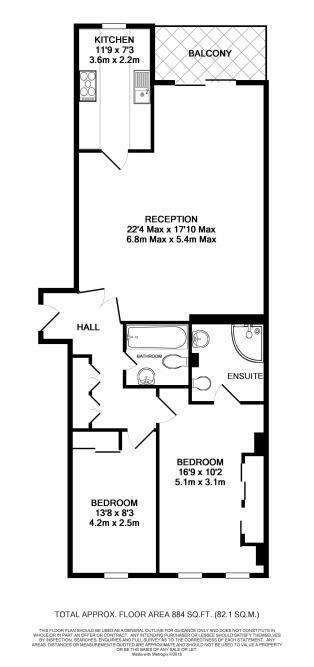 2 bedroom flat to rent - floorplan