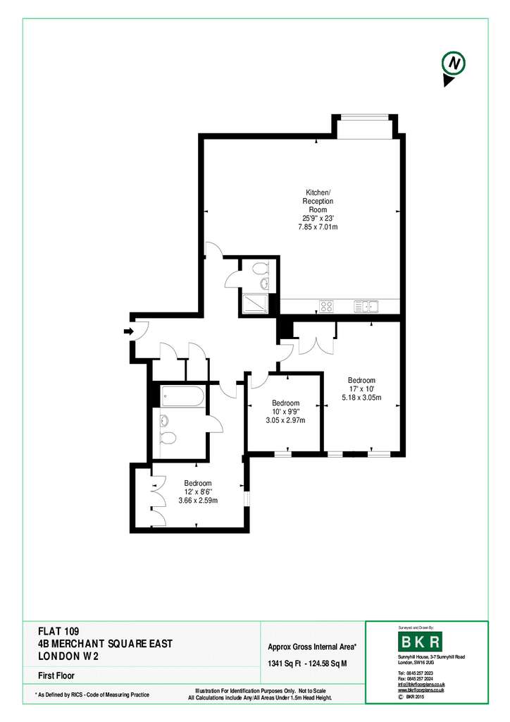 3 bedroom flat to rent - floorplan