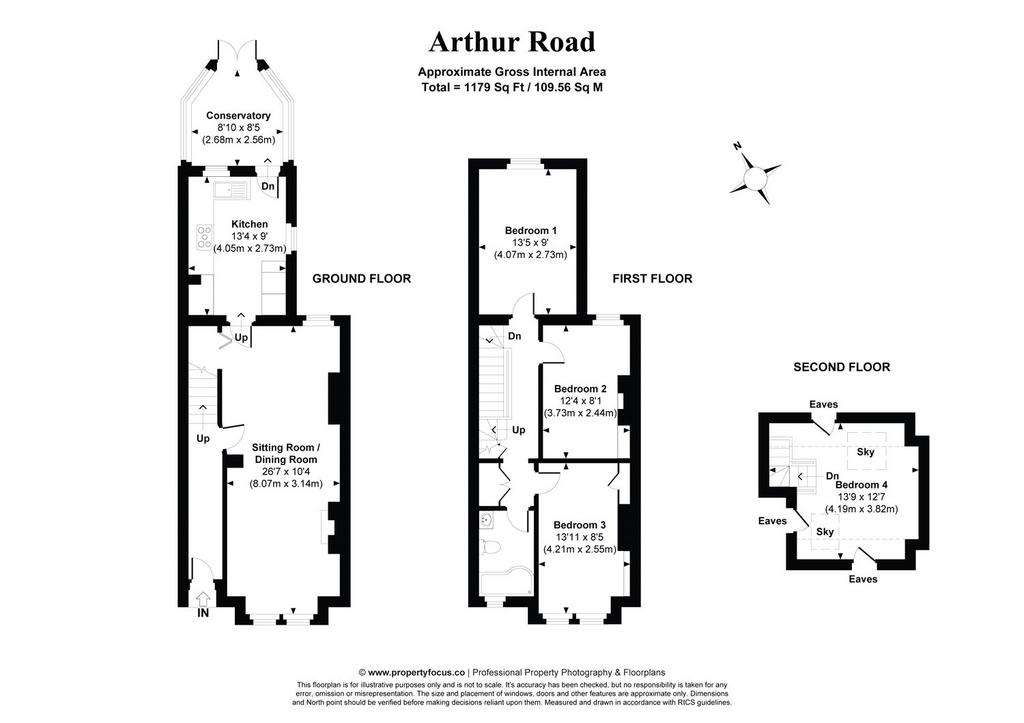 3 bedroom end of terrace house to rent - floorplan