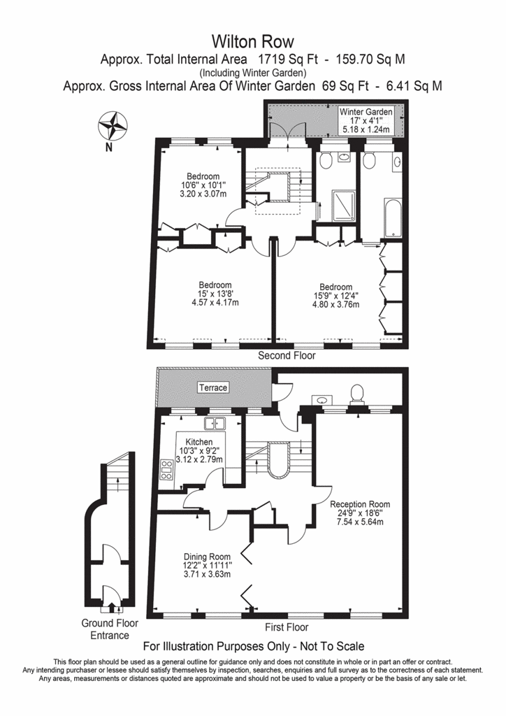 3 bedroom mews house to rent - floorplan