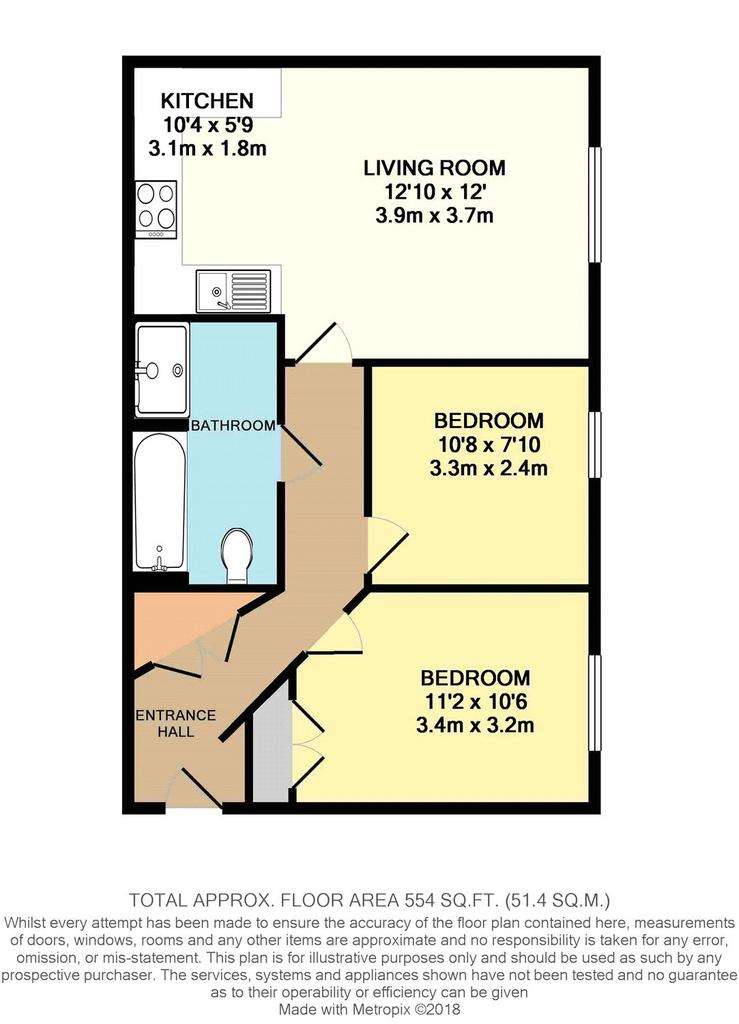 2 bedroom flat to rent - floorplan