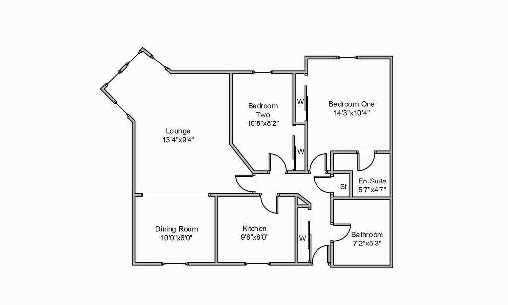 2 bedroom flat to rent - floorplan