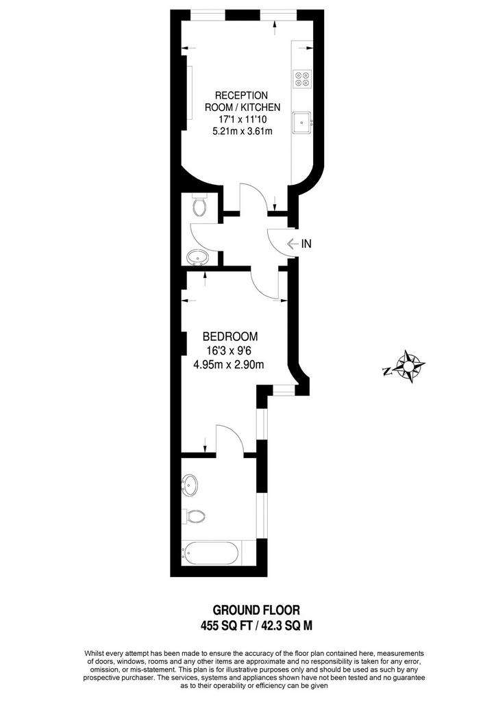 1 bedroom flat to rent - floorplan