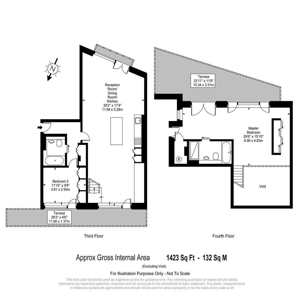 2 bedroom penthouse apartment to rent - floorplan