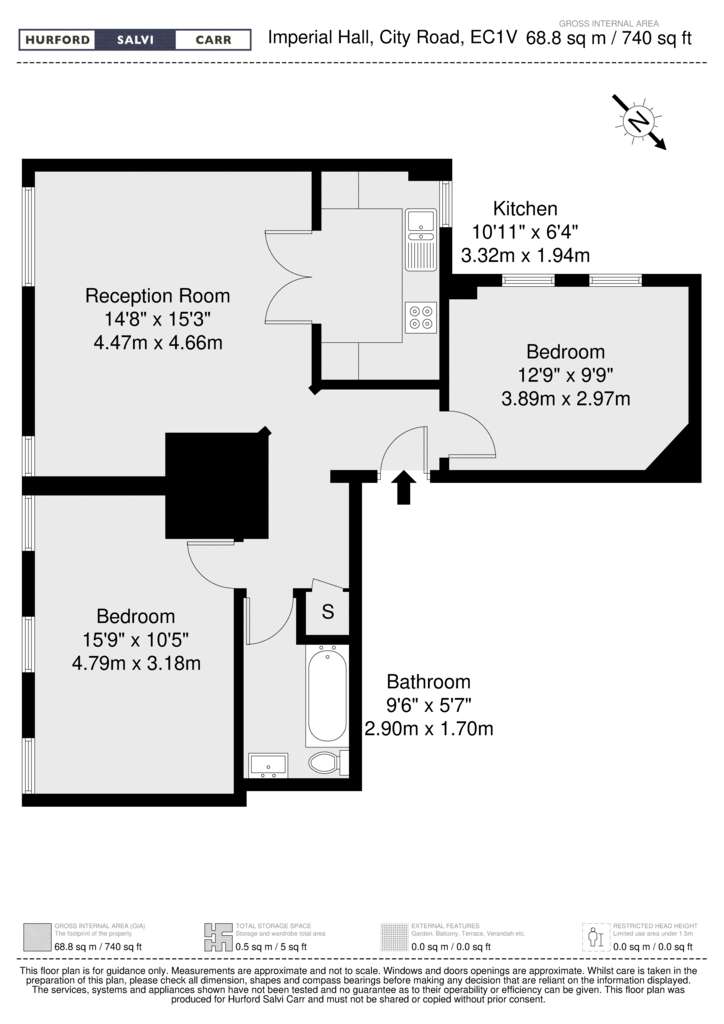 2 bedroom flat to rent - floorplan