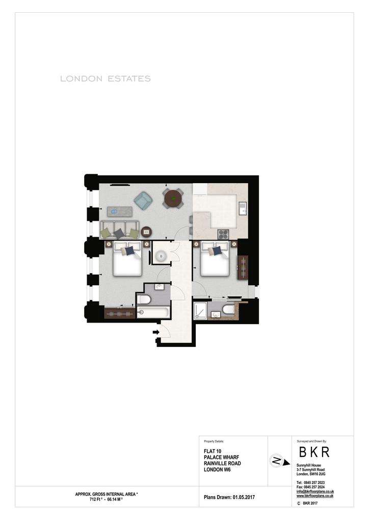 2 bedroom flat to rent - floorplan