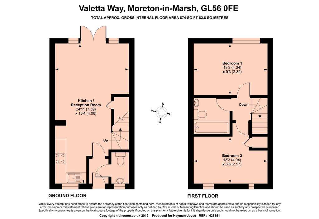 2 bedroom semi-detached house to rent - floorplan