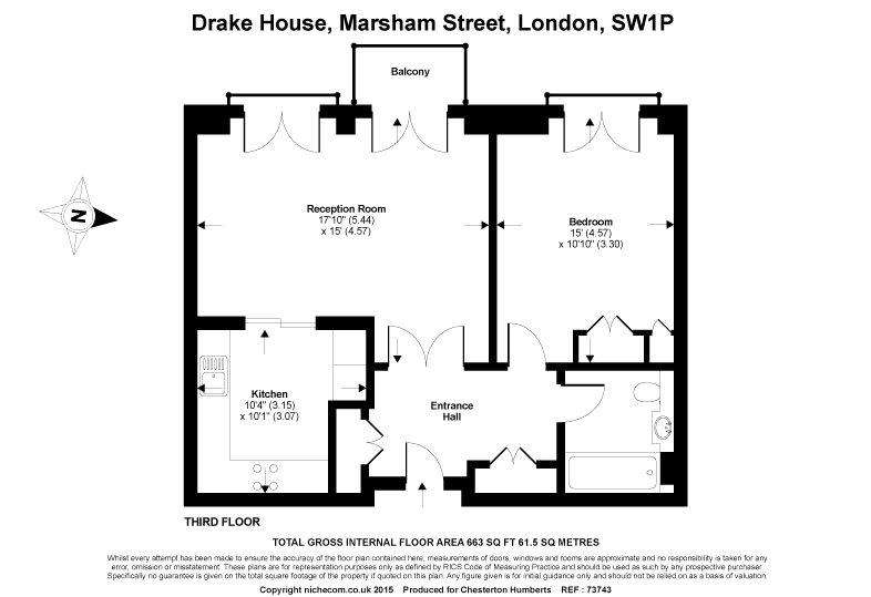 1 bedroom flat to rent - floorplan