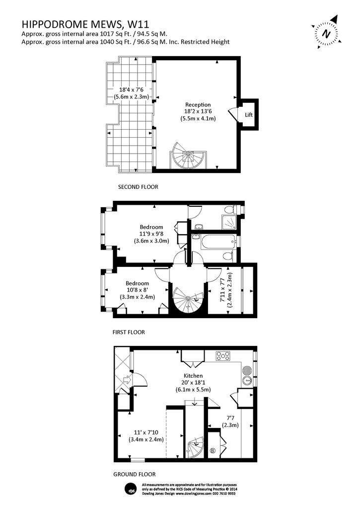 3 bedroom mews house to rent - floorplan