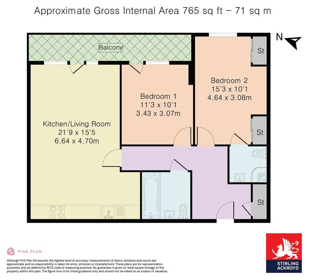 2 bedroom flat to rent - floorplan