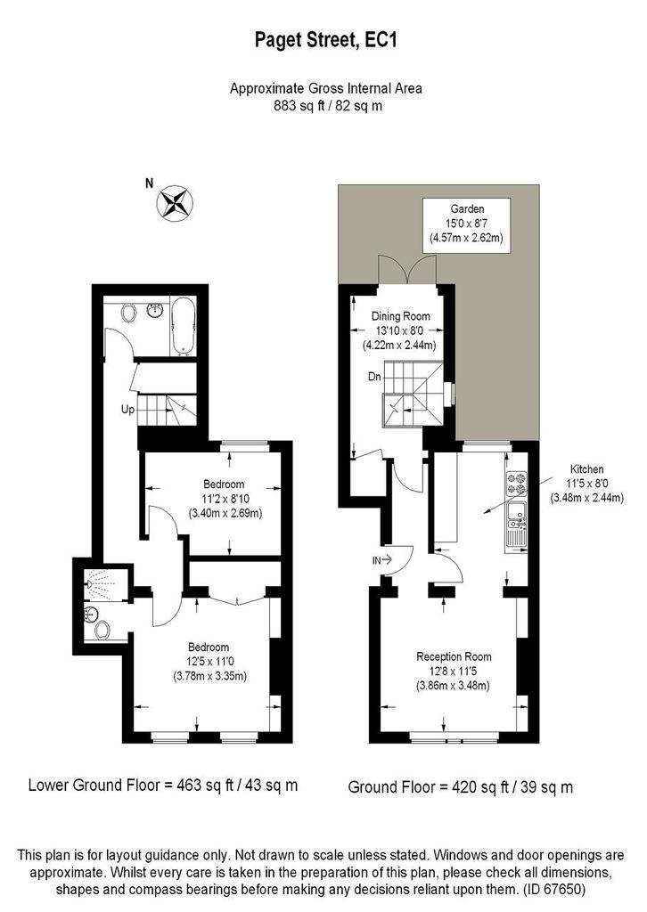 2 bedroom flat to rent - floorplan