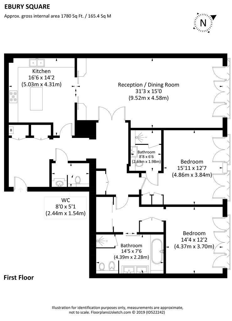 2 bedroom flat for sale - floorplan