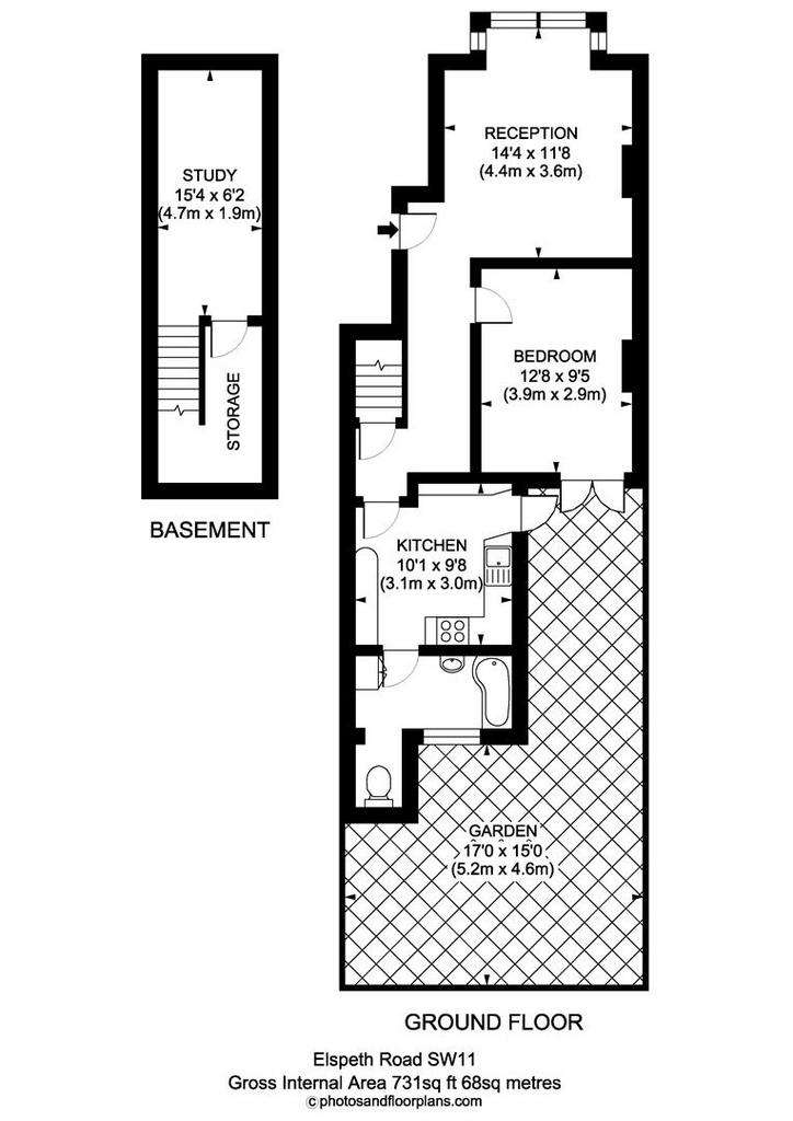 1 bedroom flat to rent - floorplan