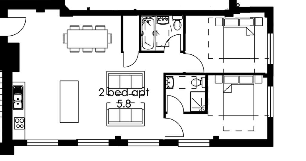 2 bedroom flat to rent - floorplan