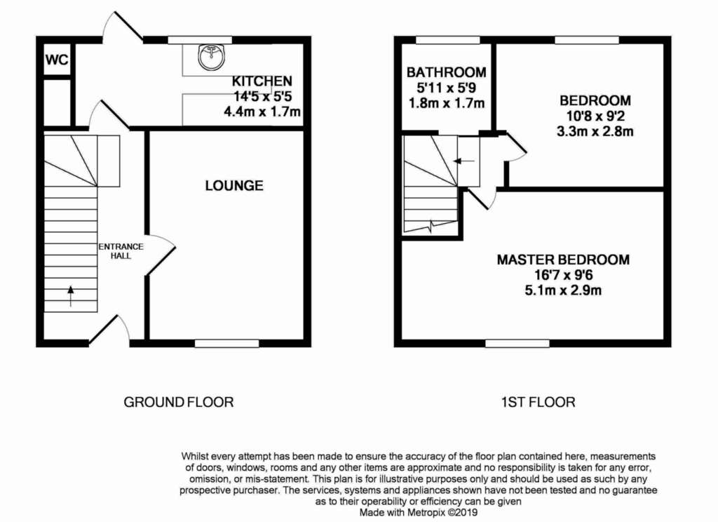 2 bedroom semi-detached house to rent - floorplan