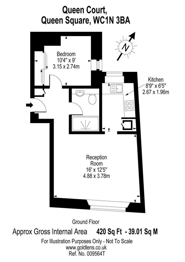 1 bedroom flat to rent - floorplan