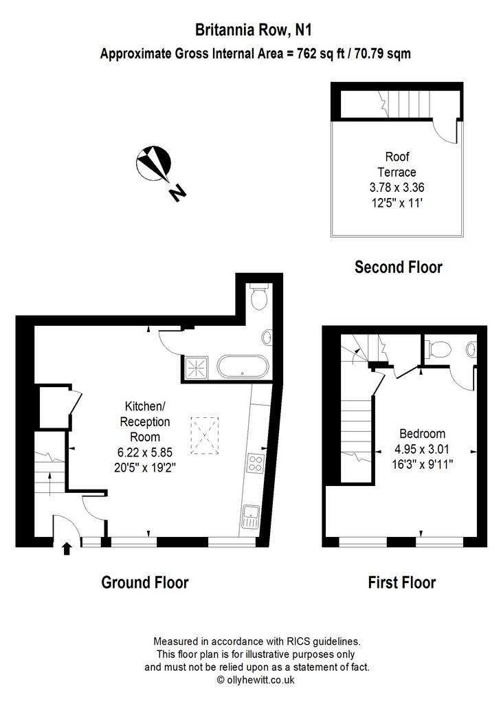 1 bedroom terraced house to rent - floorplan