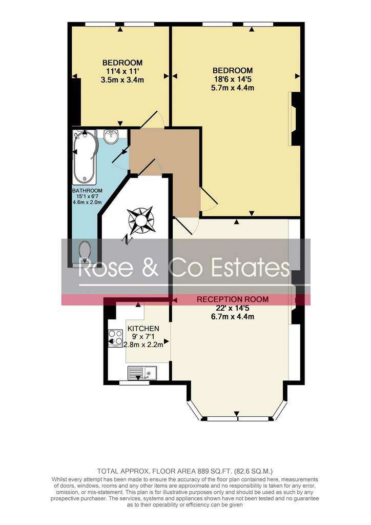 2 bedroom flat to rent - floorplan