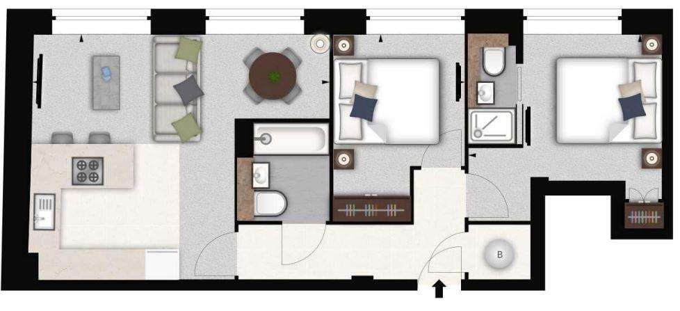 2 bedroom flat to rent - floorplan