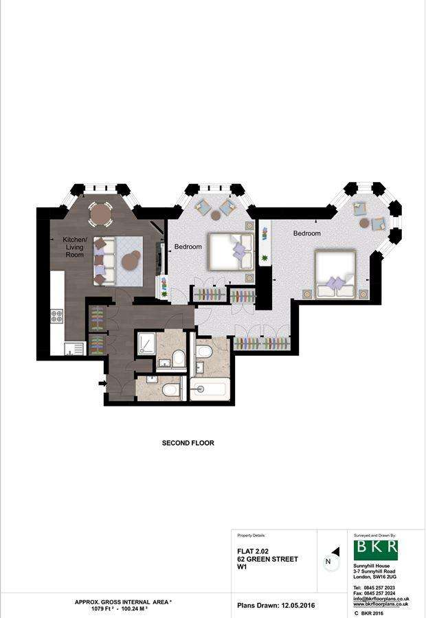 2 bedroom flat to rent - floorplan