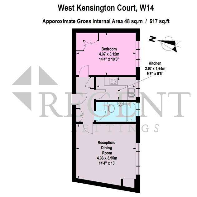 1 bedroom flat to rent - floorplan