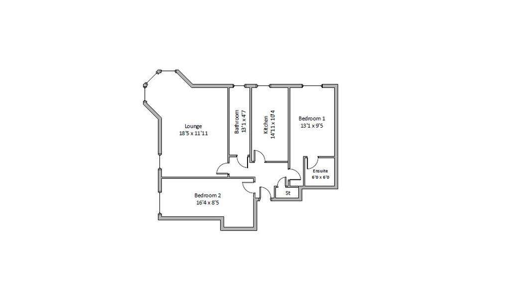 2 bedroom flat to rent - floorplan